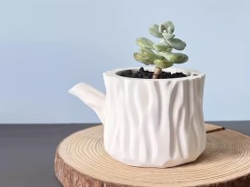 Molde silicona maceta tronco con asa